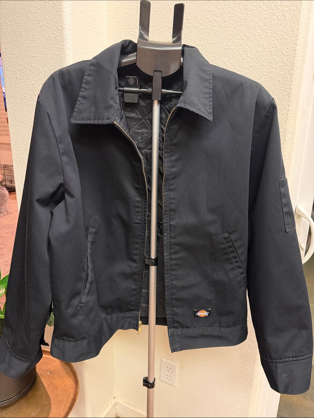 Dickies Insulated Eisenhower Jacket Black Quilted Lined Workwear Chore Coat L